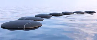 stepping stone in water
